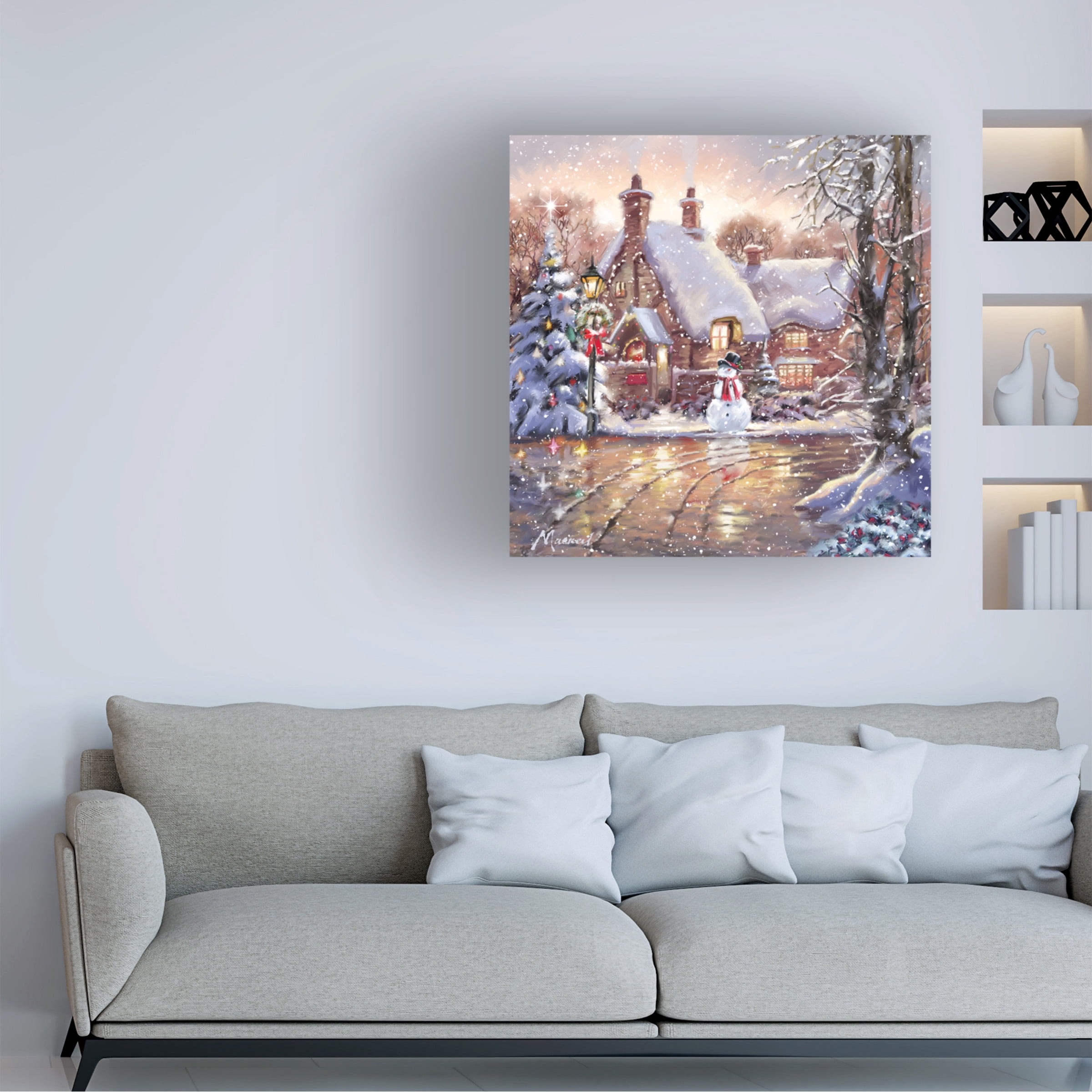 The Macneil Studio 'Snowman Cottage' Canvas Art