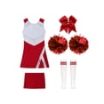 thumbnail image 3 of iiniim Tenues de Cheerleader pour Filles, Uniformes de Cheerleading pour Filles de Lycée, Robe de Danse avec Pompons, Rouge 12, 3 of 5