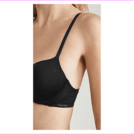 Calvin Klein Underwear Women's Perfectly Fit Flex Push Up Plunge Bra, Black 34D