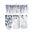 thumbnail image 5 of Blue Eucalyptus Leaves Kitchen Curtain Valances for Windows Farmhouse Short Curtains, Summer Botanical Watercolor Rod Pocket Valance Curtain for Bedroom Cafe Living Room 42"x12", 5 of 8