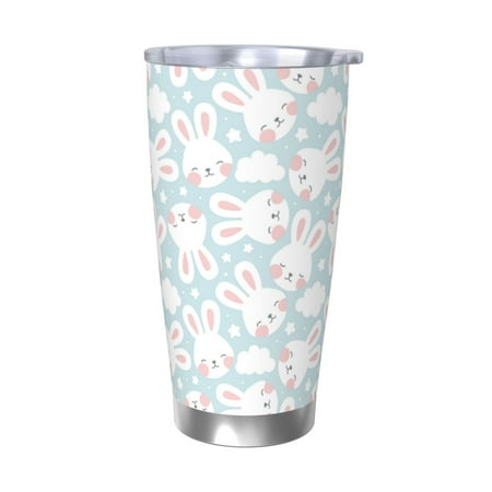 

Zeuib Rabbit And Star Printed 20oz Stainless Steel Insulated Car Cup Stainless Steel Thermal Cup Vacuum Insulated Leak-proof Travel Mug Cup-Without Straw