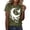 Army Green, variant on Women's T-Shirts Moon Print Round Neck Short Sleeve Sporty Casual Top for Everyday Wear