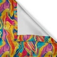 thumbnail image 3 of Abstract Window Valance, Swirling Colorful Stripes Contemporary Art Aquarelle Effect Print, Rod Pocket Curtain Valances for Kitchen Bedroom, 54" X 18", Vermilion Blue Multicolor, 3 of 3
