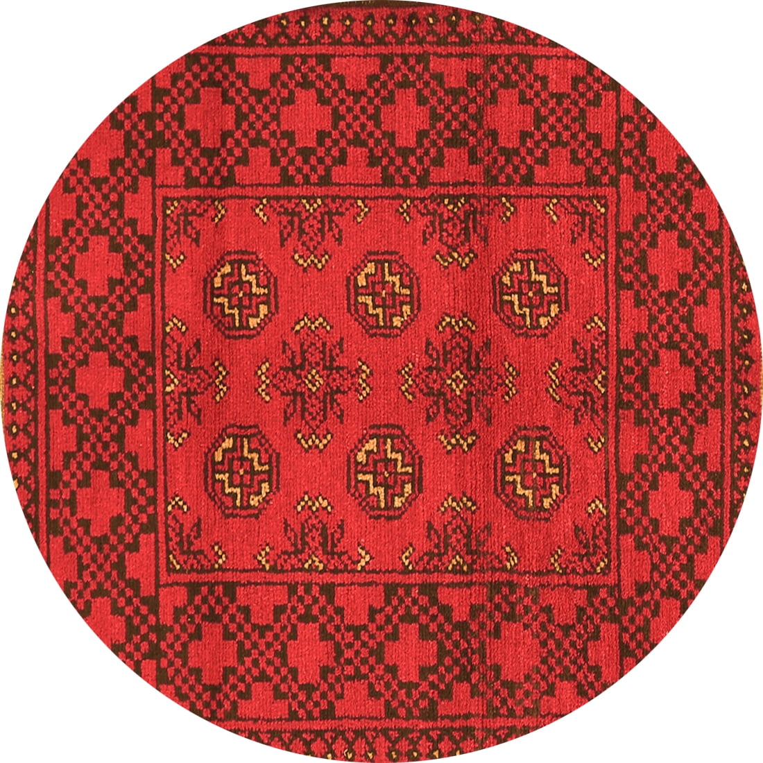 Ahgly Company Indoor Round Persian Orange Traditional Area Rugs, 6 ...