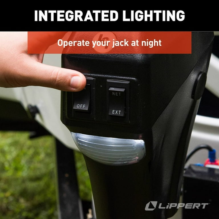 Lippert 285318 RV Tongue Jack, Black, 3500 lb. Capacity, 18