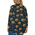 thumbnail image 3 of Abcomgle 4xl Womens Halloween Shirts Spooky Pumpkin Bat Graphic T Shirts for Women Plus Size Crewneck Long Sleeve Top for Women Fall Trendy Womens T-Shirt,3XL, 3 of 4