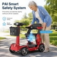 thumbnail image 6 of Reywmer SPD-2 Foldable 4 Wheel Mobility Scooter for Adults & Seniors, Heavy Duty, 500W,35 Miles Max Range, Storage Basket, Red, 6 of 8