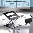 thumbnail image 4 of Laptop Notebook Stand Holder, Ergonomic Adjustable Laptop Stand Portable Laptop Riser Compatible with MacBook Air Pro, Dell, HP, Light Weight Laptops Up to 15.6" Black, 4 of 7
