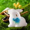 thumbnail image 6 of Japceit Easter Decorative Ceramic Bunny, Glazed Rabbit Figurine for Interior Decor and Gift, Small Table Ornament for Entryway, Desk, Bookshelf, and Spring Home Accent, 6 of 6