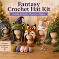 thumbnail image 2 of Fantasy Hood Hat DIY Crochet Kit,Complete All-in-One Crochet Set for Beginners,Animal Hood Hat Craft Kit with Premium Yarn and Tools,Handmade Gift for Adults and Teens (A5), 2 of 4