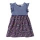 thumbnail image 1 of Vestido Beebay de mezcla de materiales con volantes en las mangas, azul marino, 7 años, 1 of 5