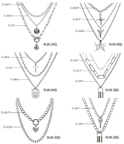 Hanru Bvroski Lock Key Pendants Chains Necklace Set