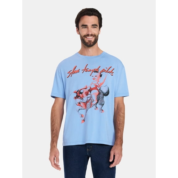 Stone Temple Pilots Men's and Big Men's Graphic Band Tee with Short Sleeves, Sizes XS-3XL