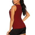 thumbnail image 3 of Balery Maroon Camiseta sin mangas estampada ligera para mujer, tops de entrenamiento sin mangas, camisetas de yoga transpirables de secado rápido.-XX-Large, 3 of 7