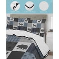 thumbnail image 4 of Quilts Twin Size, Blue Cabin Check Soft Comforter Bedding Set for Bed, Rustic Bear Elk Farmhouse Buffalo Plaid Lightweight Quilted Bedspread with Pillow Cover(2 Pieces) for All Season, 68x86 Inch, 4 of 6