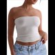 thumbnail image 1 of Top de Tubo Sin Tirantes con Espalda Descubierta y Doble Forro para Mujer, Estilo Y2K, para Salir en Verano de 2025 L, 1 of 8