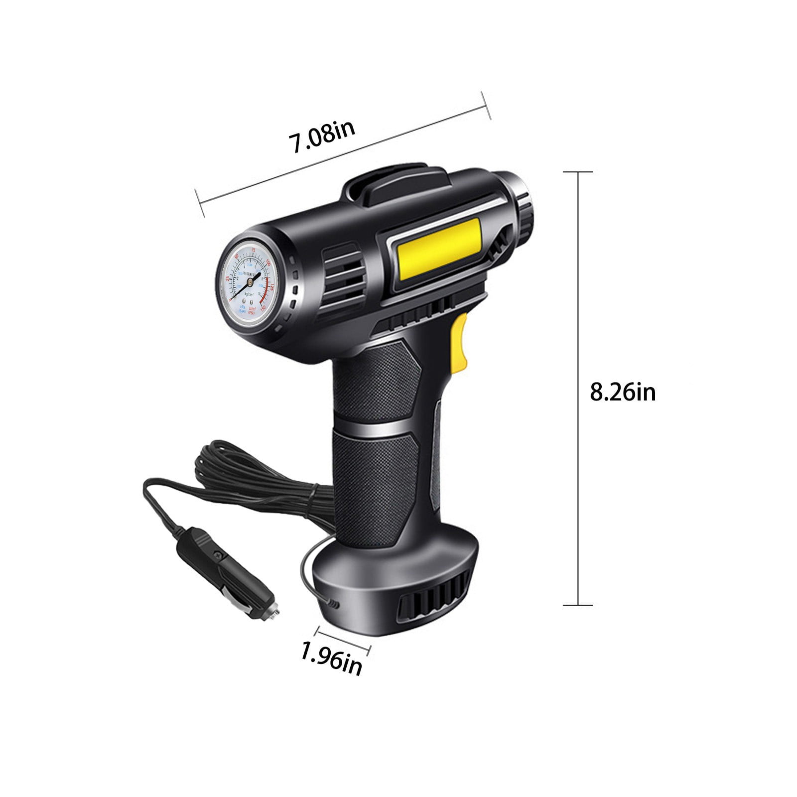 150PSI Tire Inflator, Portable 12V Air Compressor, Auto Tire Pump with Digital Pressure Gauge and Emergency LED Light, Car Tire Maintenance Tool