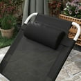 thumbnail image 6 of GVN Patio Lounge Chair,Outdoor Chaise Lounge Chair,Folding Chaise Lounge, Outdoor Sun Tanning Chair, 4-Position Reclining Back, Armrests, Removable Pillow, Black, 6 of 10
