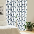 thumbnail image 3 of Ambesonne Floral Window Curtains, Watercolor Violet Blooms, Each 28" W x 84" L, Turquoise Navy Blue, 3 of 5