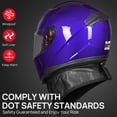 thumbnail image 3 of ILMFullFaceMotorcycleStreetBikeHelmetwithRemovableWinterNeckScarf+2VisorsDOT(L,Blue), 3 of 7