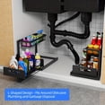 thumbnail image 4 of 2-Tier Sliding Under Sink Organizer - Rustproof Metal Storage for Kitchen & Bathroom Cabinets, 4 of 6