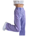 thumbnail image 3 of TRUBKH Corduroy Pants Women Straight Leg Pants Women Womens Cargo Pants with Pockets Pants for Women Trendy Vintage Pants Plus Size Cargo Pants Cargo Sweatpants Purple 3xl, 3 of 9