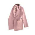 thumbnail image 4 of Fashnice Veste d'Extérieur pour Femmes, Blazer à Double Boutonnage, Cardigan Décontracté pour Bureau, Rose TG, 4 of 5