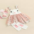 thumbnail image 4 of Robe de Pâques pour Bébé Fille, Nourrisson et Tout-Petit, Imprimé Floral Bunny Tutu, Robes de Fête, Violet, 2-3 Ans, 4 of 9