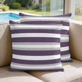 thumbnail image 2 of Pillow Covers 18x18 Set of 2, Purple Grey Stripe Square Throw Pillow Covers for Couch/Sofa/Living Room, Minimalist Farmhouse Striped Decorative Soft Pillowcases for Couch Throw Pillows, 2 of 9