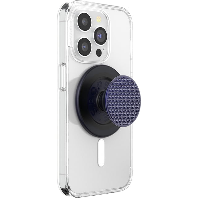 Phone Grip PopSockets, triángulo de alumbre estriado, azul marino francés