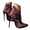 Wine, variant on Women Pointed Toe Stiletto Heel Ankle Boots Side Zipper Tie Bowknot Booties Western Fashion Party Dress Boots