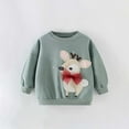 thumbnail image 2 of Wxolcjlv Graphic Sweatshirts For Toddler Girls Christmas Cartoon Reindeer Print Kawaii Pullover Sweatshirt Long Sleeve Crewneck Casual Top Soft Fleece Hoodless,2-3 Years, 2 of 6