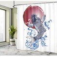 thumbnail image 5 of Ambesonne Japanese Shower Curtain, Carp on Flag, 69"Wx84"L, White, 5 of 5