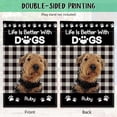 thumbnail image 6 of Life Is Better with Dogs House Flag Custom American Staffordshire Terrier Watercolor Dog Paws Buffalo Plaid Outdoor Yard Decor Flag Banner Double Side 28X40 Inch, 6 of 6