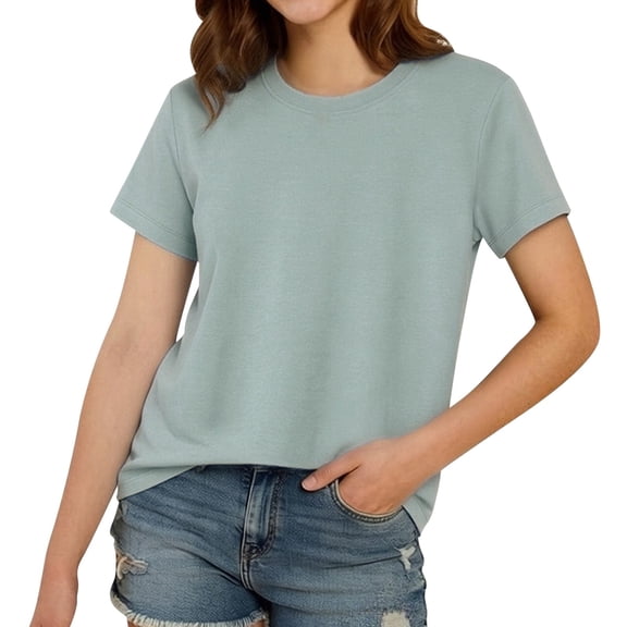 EYNMVR Womens Cap Sleeve Tops T Shirts Boxy Cropped Tee Loose Fit Cotton Crewneck Short Sleeves Casual Summer Fashion Blouse