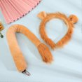 thumbnail image 4 of 1/3/4Pcs Lion Costume Set for Youth Adult Halloween Cosplay Soft Plush Headband Tail Gloves Nose Kit Animal Theme Party Dress-Up Accessories Qinghai, 4 of 5
