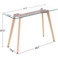 thumbnail image 2 of Ivinta Small Glass Console Table with Solid Wood Legs for Entryway, Hallway, 2 of 9