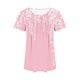 thumbnail image 3 of Tops Cortos para las Mujeres Cuello Redondo Suelto Impreso de Manga Corta, Tops Sueltos para las Mujeres, 3 of 5