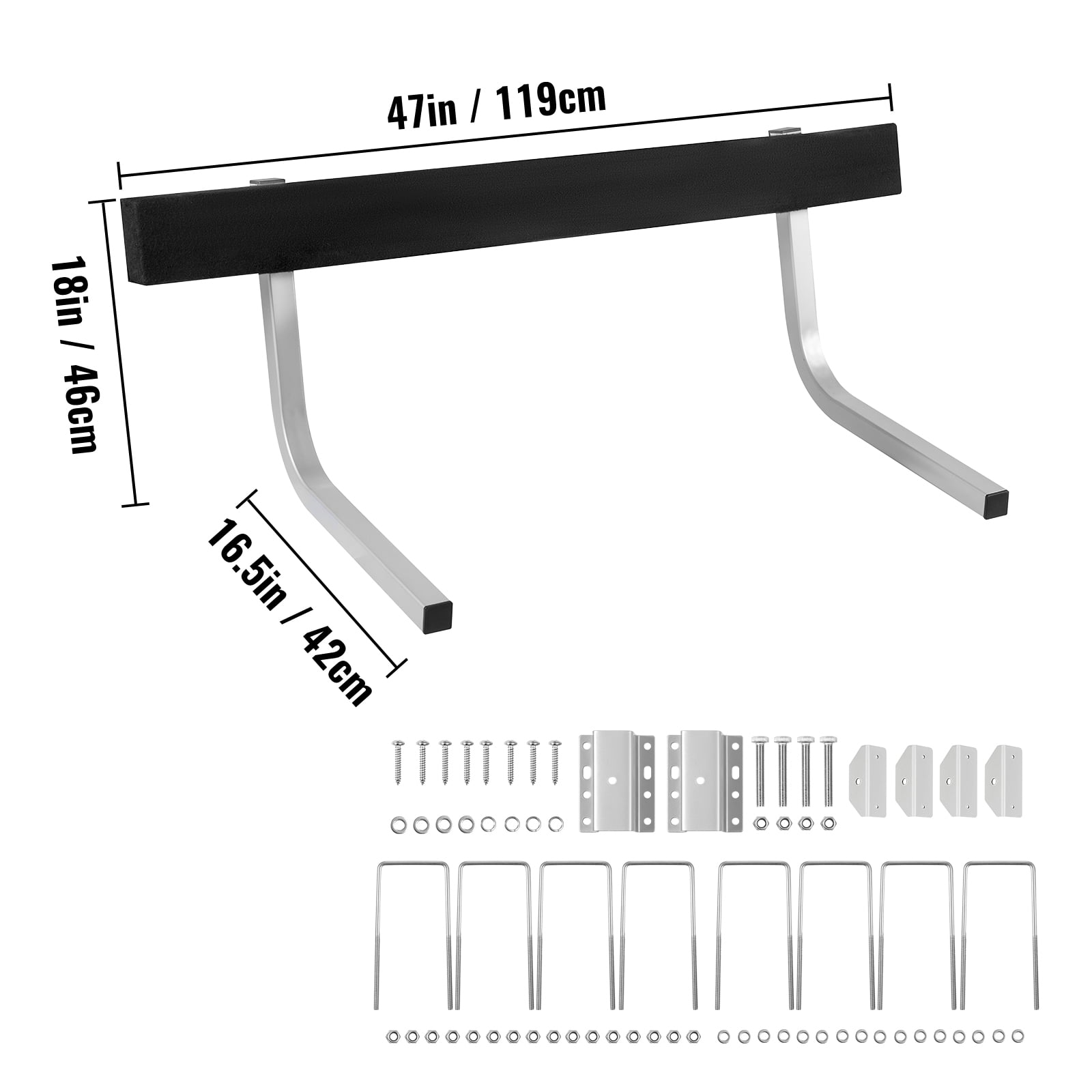 KFFKFF Boat Trailer Guide-Ons, 2 PCS Steel Trailer Guides with Rust-Resistant Finish, Carpet-Padded Boards, Mounting Hardware Included, Suitable for Ski, Fishing, or Sailboat Trailers