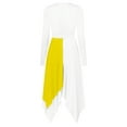 thumbnail image 4 of YiZYiF Women's Praise Lyrical Dance Dress Asymmetric Liturgical Dancewear Church Worship Prayer Gown Yellow S, 4 of 7