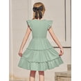 thumbnail image 4 of Arshiner Girl's Summer Dress Ruffle Sleeve Tiered Casual Party Dresses with Pockets, 4 of 6