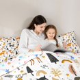 thumbnail image 4 of Castle Fairy Cute Woodland Animal Full Size Bedding Sets 7 Pieces,Fox Deer Hedgehog Pine Full Size Bed in a Bag,Orange Black Cream White,Reversible, 4 of 7