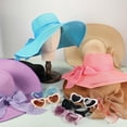thumbnail image 3 of Juego de 6 Sombreros de Verano de Ala Ancha para Mujer Jeyiour con Gafas de Sol en Forma de Corazón, 3 of 6