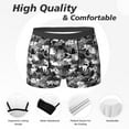 thumbnail image 2 of Mens Underwear Boxer Briefs - Grey Cat Camouflage Comfort Breathable men's boxer briefs with Flex Waistband, 2 of 7