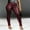 Burgundy, variant on High Waist Slant Pockets Double Button Skinny Stretchy Tapered Pants for Women, Festival-Ready Streetwear