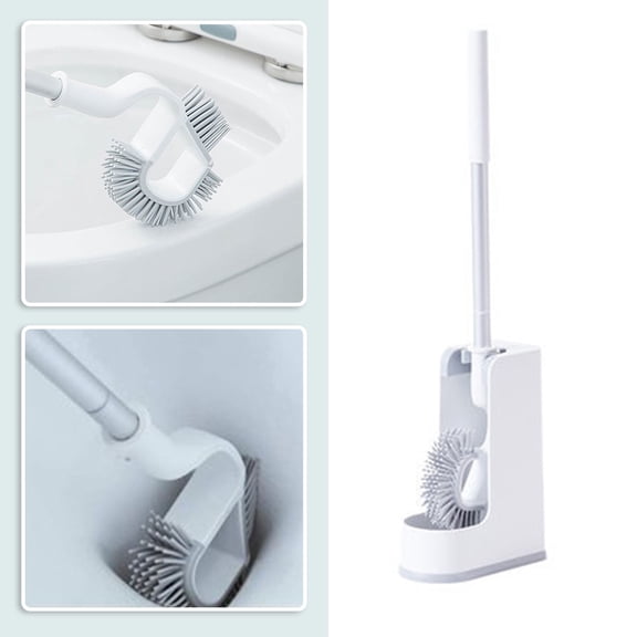 Cleaning Brush,Toilet Scrubber Brush And Holder Under Rim Lip Brush With Storage Caddy Toilet Scrub Brush Bowl Wand Cleaner Scrubbing Wand Bathroom Cleaning Commode Brush