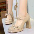 thumbnail image 2 of Women's Pumps High Heel 9CM Patent Leather Fashion Bowknot Shoes Wedding Party, 2 of 5