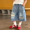 thumbnail image 4 of LUOGENLI Boys Jeans Size 16 Black Kids Casual Ripped Denim Shorts (1 12 Years) Boys Jeans Size 12 Long Blue 1-2 Years, 4 of 6