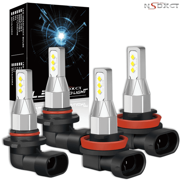 NSDXCT for Toyota Prius 2010 2011 2012 2013 2014 2015 LED Headlight Bulbs 9005 HB3 High Beam H11 Low Beam 4pc