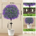 thumbnail image 6 of Set of 2 Artificial Boxwood Topiary Ball with Lavender Flowers, UV Resistant Faux Bushes with Ground Spike, Indoor Outdoor Porch Garden Decor, 6 of 6